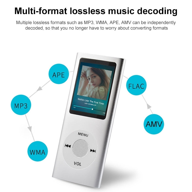 1.8 inch TFT Screen Metal MP4 Player, With 8G TF Card+Earphone+Cable, With 16G TF Card+Earphone+Cable, With Earphone+Cable