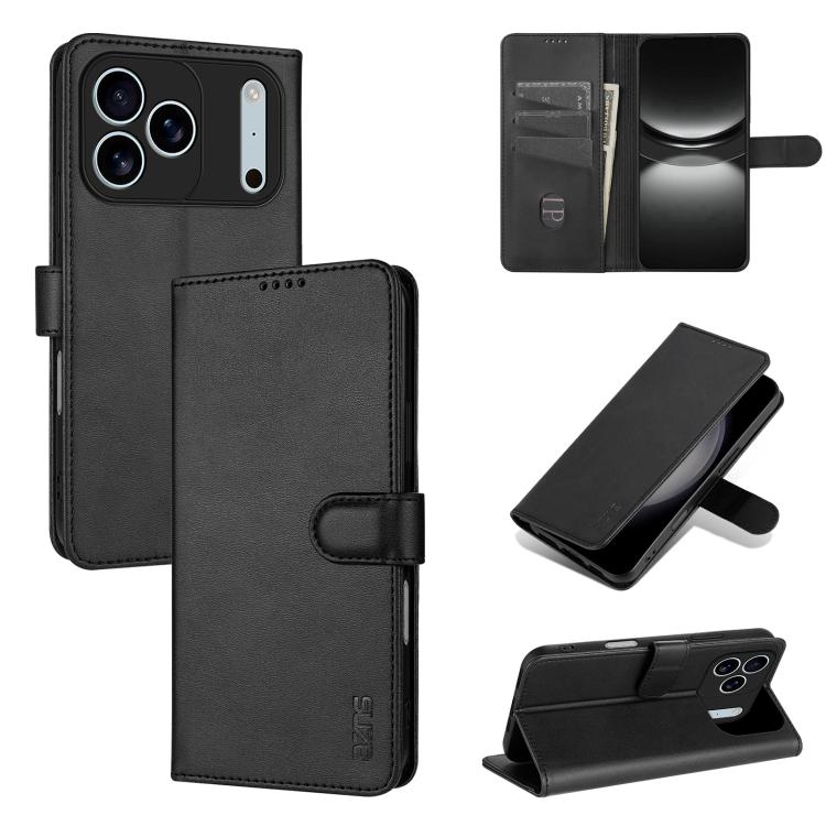 AZNS Skin Feel Calf Texture Flip Leather Phone Case, For iPhone 17 Pro, For iPhone 17, For iPhone Air, For iPhone 15 Pro Max