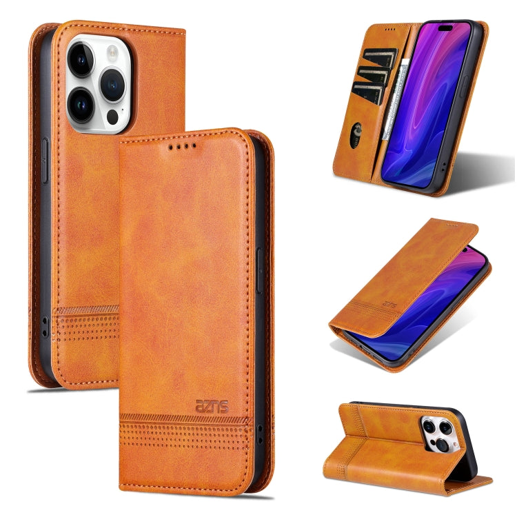 AZNS Magnetic Calf Texture Flip Leather Phone Case, For iPhone 17 Pro, For iPhone 17, For iPhone Air, For iPhone 16 Pro Max