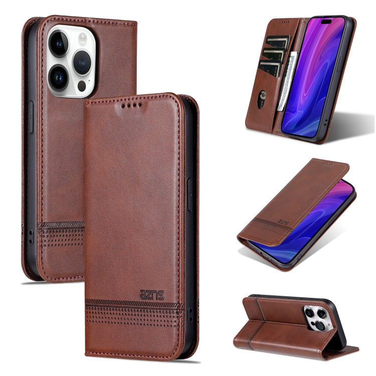 AZNS Magnetic Calf Texture Flip Leather Phone Case, For iPhone 17 Pro, For iPhone 17, For iPhone Air, For iPhone 16 Pro Max
