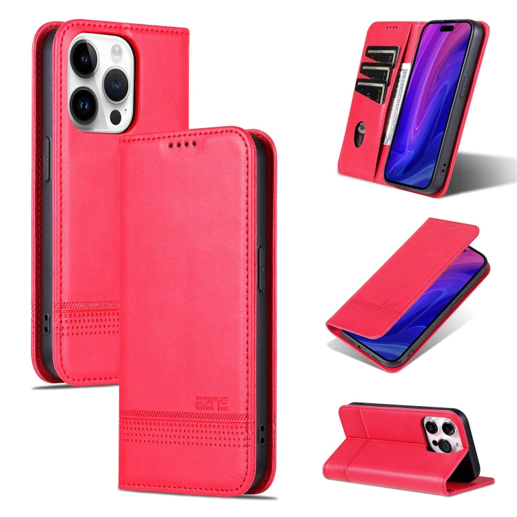 AZNS Magnetic Calf Texture Flip Leather Phone Case, For iPhone 17 Pro, For iPhone 17, For iPhone Air, For iPhone 16 Pro Max