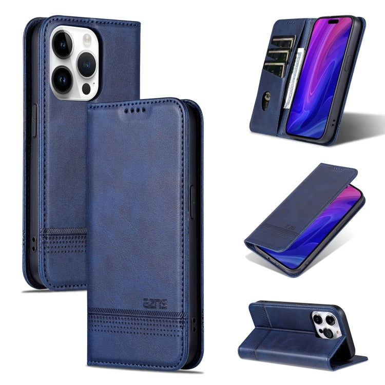 AZNS Magnetic Calf Texture Flip Leather Phone Case, For iPhone 17 Pro, For iPhone 17, For iPhone Air, For iPhone 16 Pro Max