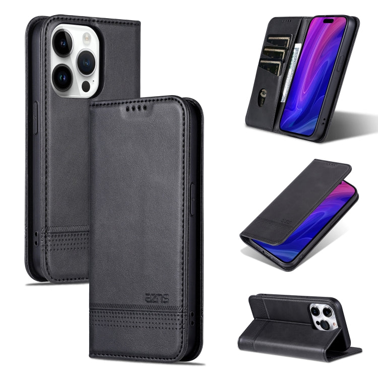 AZNS Magnetic Calf Texture Flip Leather Phone Case, For iPhone 17 Pro, For iPhone 17, For iPhone Air, For iPhone 16 Pro Max