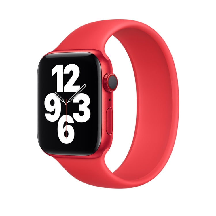For Apple Watch Series 8&7 41mm / SE 2&6&SE&5&4 40mm / 3&2&1 38mm Solid Color Elastic Silicone Watch Band, Size:M 143mm (Aqua Blue), Size:M 143mm