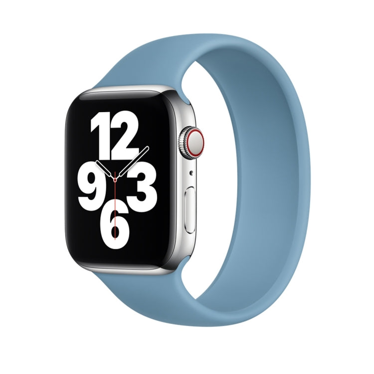 For Apple Watch Series 8&7 41mm / SE 2&6&SE&5&4 40mm / 3&2&1 38mm Solid Color Elastic Silicone Watch Band, Size:M 143mm (Aqua Blue), Size:M 143mm