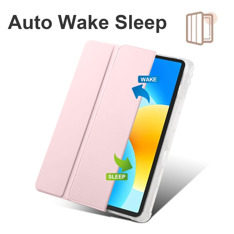 3-folding Transparent TPU Smart Leather Tablet Case, For Huawei MatePad 11.5S, For Huawei MatePad Pro 13.2 2023