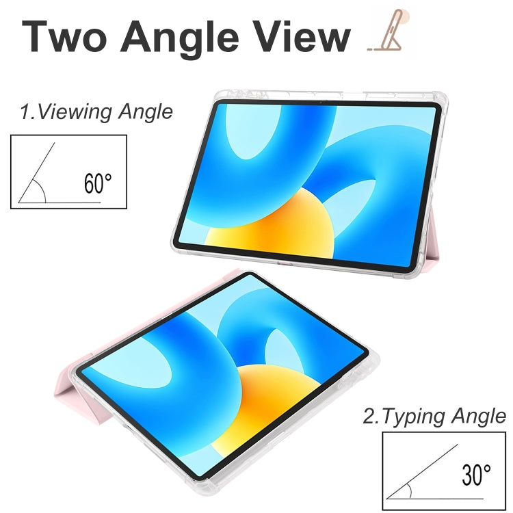 3-folding Transparent TPU Smart Leather Tablet Case, For Huawei MatePad 11.5S, For Huawei MatePad Pro 13.2 2023