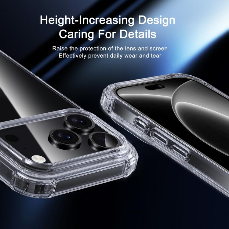iPAKY Crystal Clear Series Shockproof PC + TPU Protective Phone Case, For iPhone 18 Pro / 17 Pro, For iPhone 18 Pro Max / 17 Pro Max, For iPhone 17e / 16e, For iPhone 16 Pro Max, For iPhone 16 Pro, For iPhone 16 Plus, For iPhone 16, For iPhone 15 Pro M...