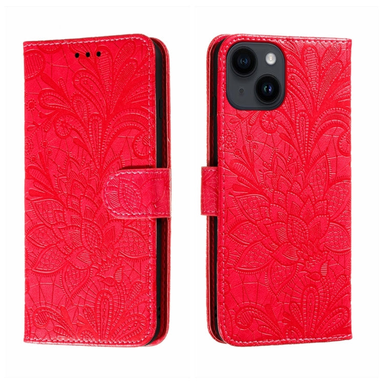Lace Flower Embossing Flip Leather Phone Case, For iPhone 16, For iPhone 15 Pro Max, For iPhone 15 Pro, For iPhone 15 Plus