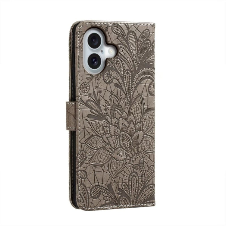 Lace Flower Embossing Flip Leather Phone Case, For iPhone 16, For iPhone 15 Pro Max, For iPhone 15 Pro, For iPhone 15 Plus