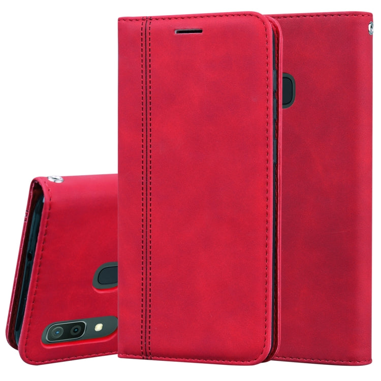 Frosted Business Magnetic Horizontal Flip PU Leather Case with Holder & Card Slot & Lanyard, For Samsung Galaxy A11, For Samsung Galaxy A20s, For Samsung Galaxy A30/A20, For Samsung Galaxy A31