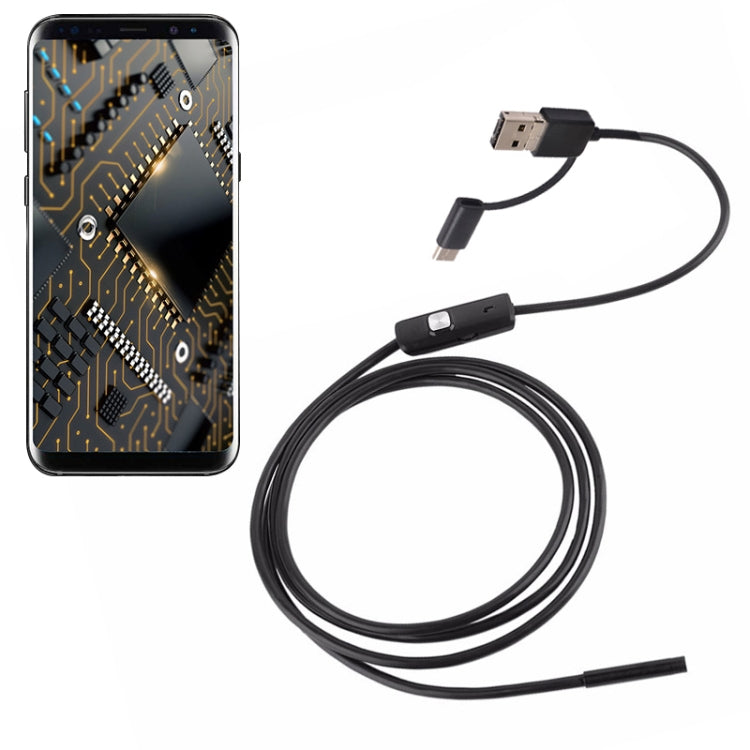 AN100 3 in 1 IP67 Waterproof USB-C / Type-C + Micro USB + USB HD Endoscope Snake Tube Inspection Camera for Parts of OTG Function Android Mobile Phone, with 6 LEDs, 5.5mm, 7mm, 8mm