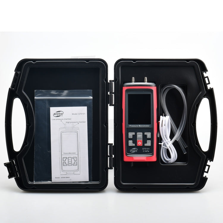 BENETECH GT5101 LCD Display Differential Pressure Meter, 1KPa, 2KPa, 4KPa, 10KPa, 40KPa, 50KPa, 125Pa, 250Pa, 100KPa