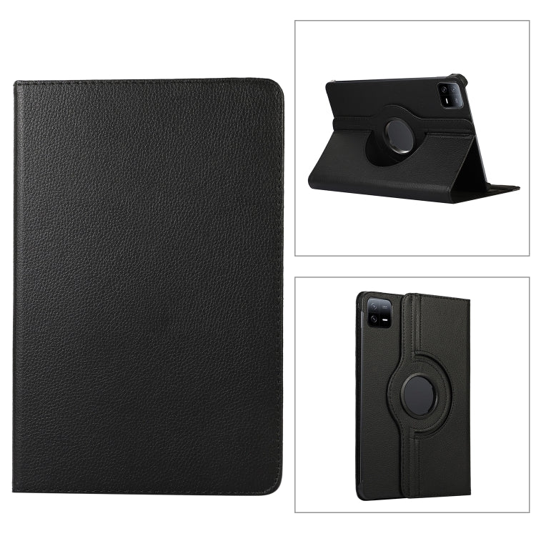 360 Degree Rotation Litchi Texture Leather Tablet Case, For Xiaomi Pad 7 Pro / Pad 7, For Xiaomi Redmi Pad Pro 12.1