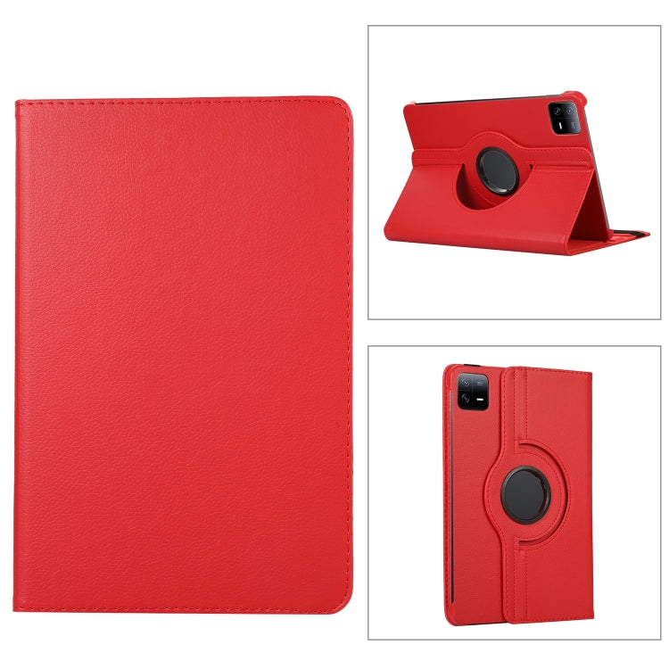 360 Degree Rotation Litchi Texture Leather Tablet Case, For Xiaomi Pad 7 Pro / Pad 7, For Xiaomi Redmi Pad Pro 12.1