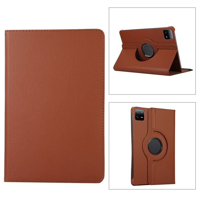 360 Degree Rotation Litchi Texture Leather Tablet Case, For Xiaomi Pad 7 Pro / Pad 7, For Xiaomi Redmi Pad Pro 12.1