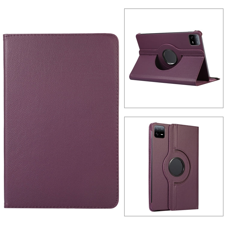 360 Degree Rotation Litchi Texture Leather Tablet Case, For Xiaomi Pad 7 Pro / Pad 7, For Xiaomi Redmi Pad Pro 12.1