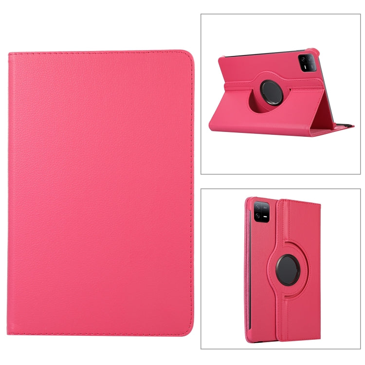 360 Degree Rotation Litchi Texture Leather Tablet Case, For Xiaomi Pad 7 Pro / Pad 7, For Xiaomi Redmi Pad Pro 12.1