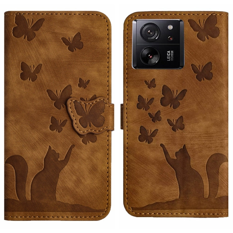 Butterfly Cat Embossing Flip Leather Phone Case, For Xiaomi 13T / 13T Pro 5G, For Xiaomi Redmi 12 4G, For Xiaomi Redmi Note 11/Note 12S 4G Global, For Xiaomi Redmi Note 12 4G Global