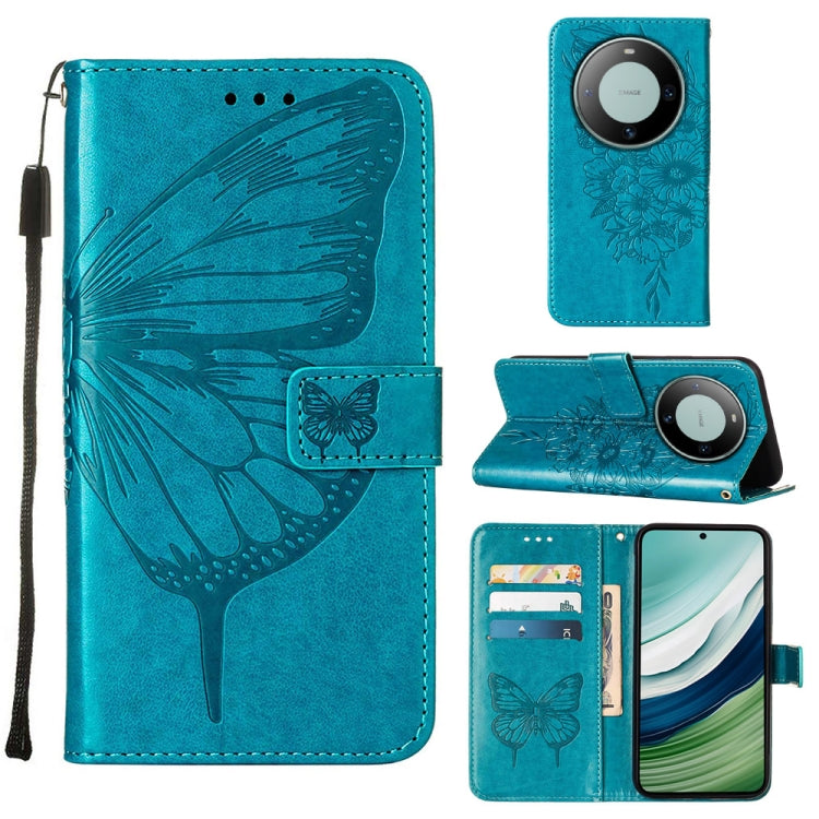 Embossed Butterfly Leather Phone Case, For Huawei Mate 60, For Huawei Mate 60 Pro, For Huawei P60 Art