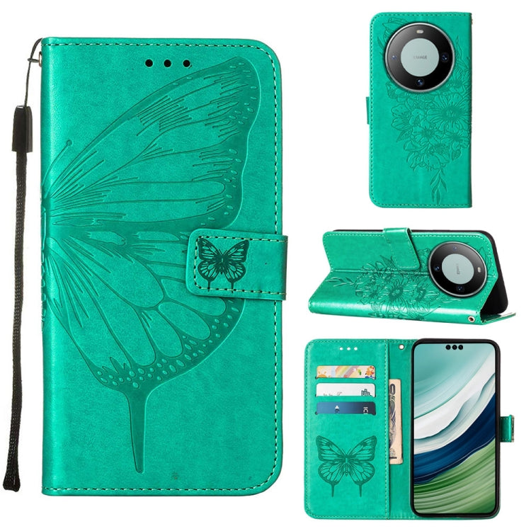 Embossed Butterfly Leather Phone Case, For Huawei Mate 60, For Huawei Mate 60 Pro, For Huawei P60 Art