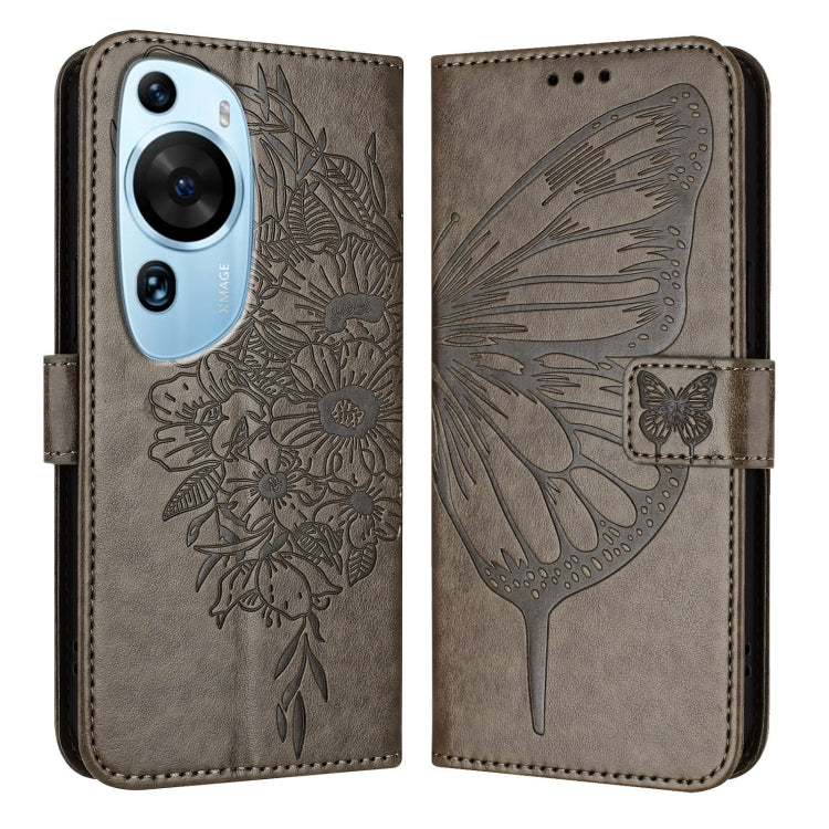 Embossed Butterfly Leather Phone Case, For Huawei Mate 60, For Huawei Mate 60 Pro, For Huawei P60 Art