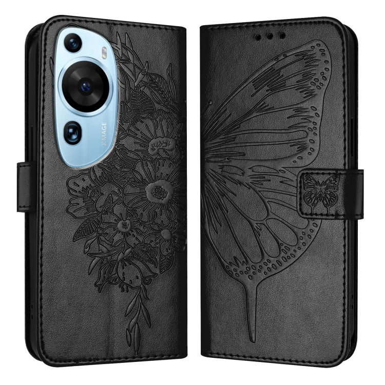 Embossed Butterfly Leather Phone Case, For Huawei Mate 60, For Huawei Mate 60 Pro, For Huawei P60 Art