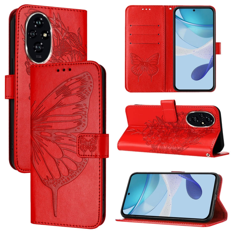Embossed Butterfly Leather Phone Case, For Honor X6b, For Honor 200, For Honor 200 Pro