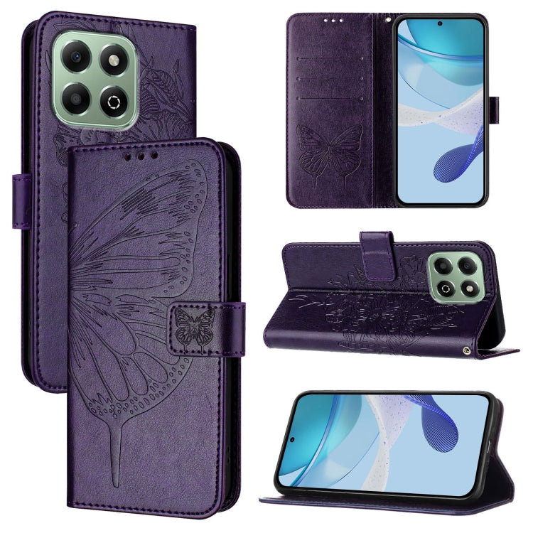 Embossed Butterfly Leather Phone Case, For Honor X6b, For Honor 200, For Honor 200 Pro