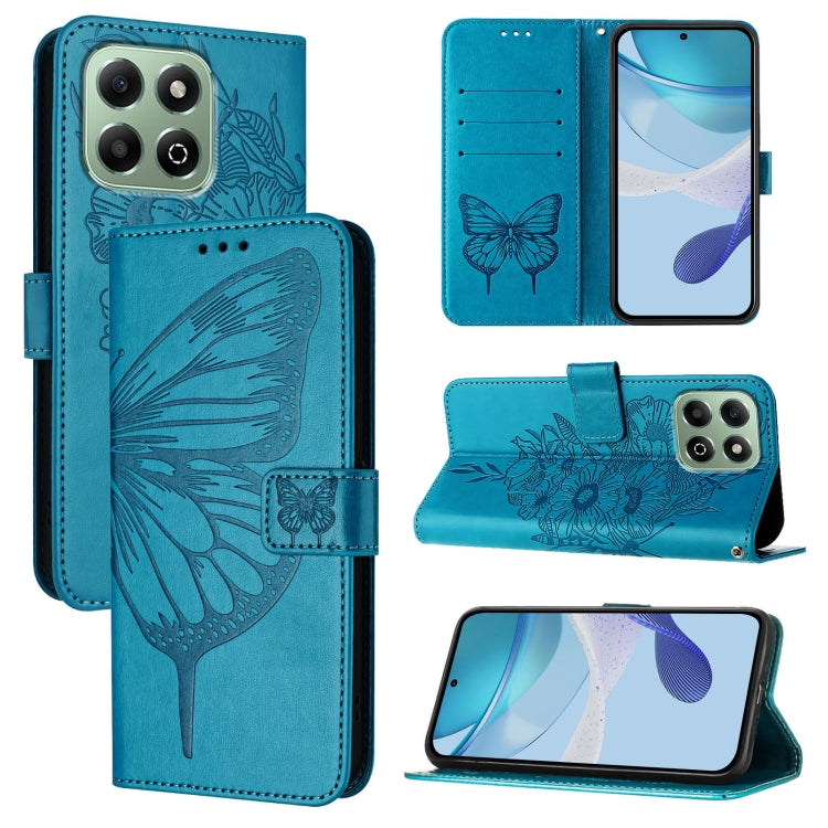 Embossed Butterfly Leather Phone Case, For Honor X6b, For Honor 200, For Honor 200 Pro