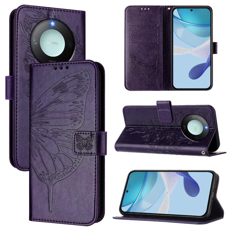 Embossed Butterfly Leather Phone Case, For Honor X8C 4G Global, For Honor GT, For Honor X9C Smart Global