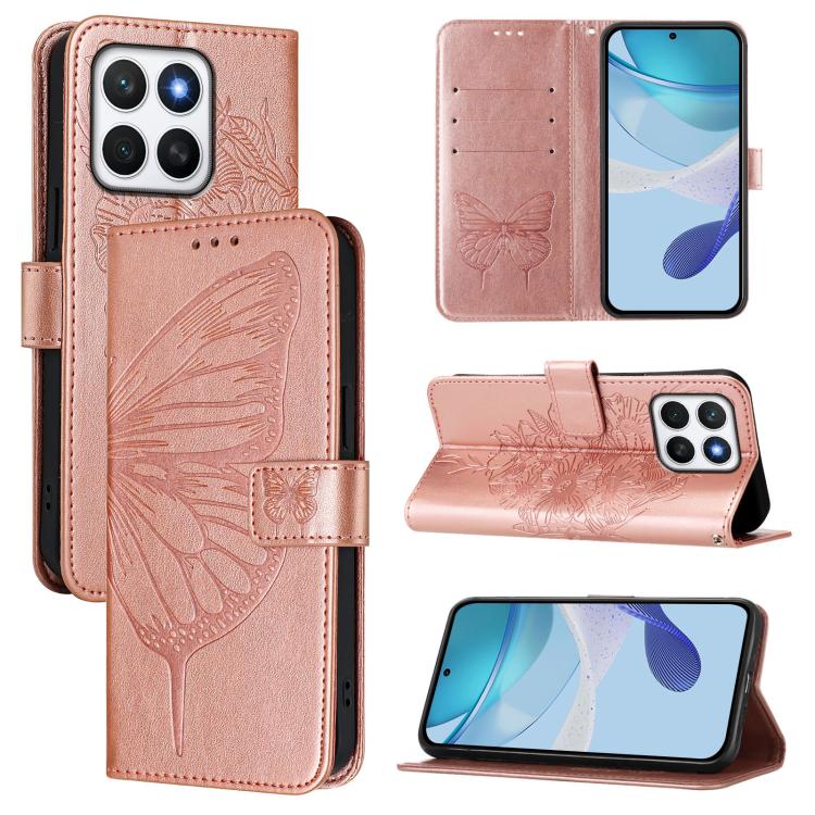 Embossed Butterfly Leather Phone Case, For Honor X8C 4G Global, For Honor GT, For Honor X9C Smart Global