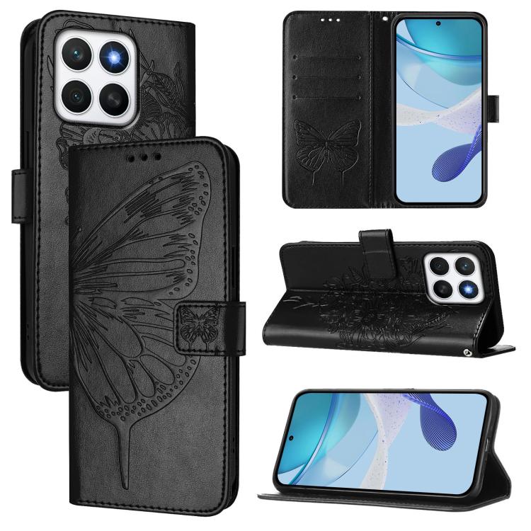 Embossed Butterfly Leather Phone Case, For Honor X8C 4G Global, For Honor GT, For Honor X9C Smart Global