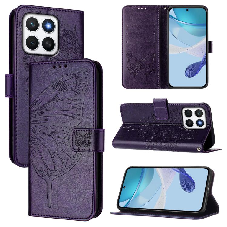 Embossed Butterfly Leather Phone Case, For Honor X8C 4G Global, For Honor GT, For Honor X9C Smart Global
