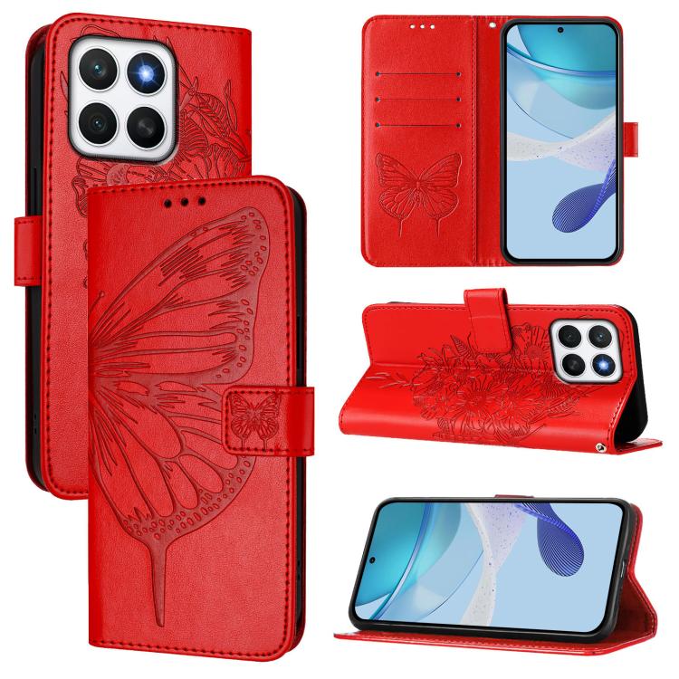 Embossed Butterfly Leather Phone Case, For Honor X8C 4G Global, For Honor GT, For Honor X9C Smart Global