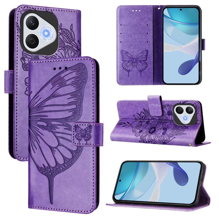 Embossed Butterfly Leather Phone Case, For Honor Play 60 5G, For Honor 400 Lite Global, For Honor 400 Global 156.5mm