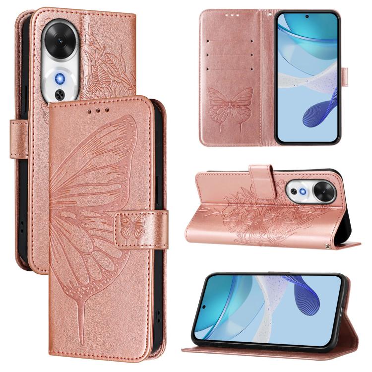 Embossed Butterfly Leather Phone Case, For Honor Play 60 5G, For Honor 400 Lite Global, For Honor 400 Global 156.5mm