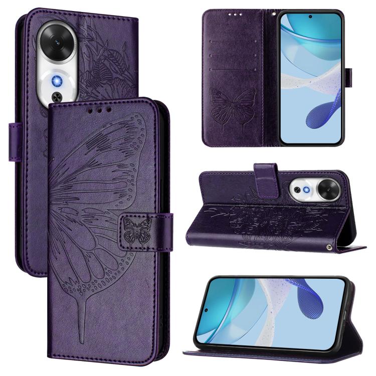 Embossed Butterfly Leather Phone Case, For Honor Play 60 5G, For Honor 400 Lite Global, For Honor 400 Global 156.5mm