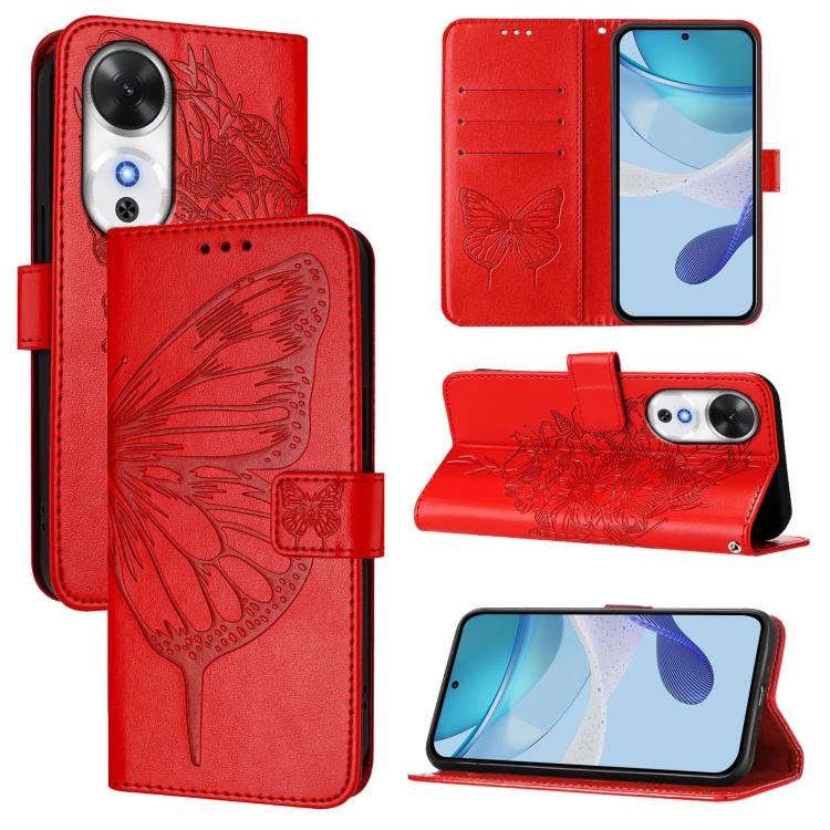 Embossed Butterfly Leather Phone Case, For Honor Play 60 5G, For Honor 400 Lite Global, For Honor 400 Global 156.5mm