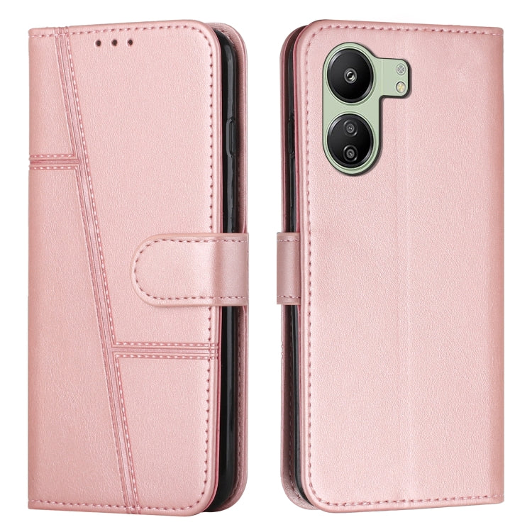 Stitching Calf Texture Buckle Leather Phone Case, For Xiaomi Redmi 13C, For Xiaomi Redmi Note 13 pro+, For Xiaomi Redmi Note 13 pro