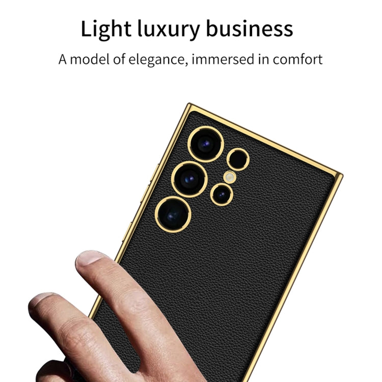 GKK Plating TPU + Leather Full Coverage Phone Case, For Samsung Galaxy S24 Ultra 5G, For Samsung Galaxy S24+ 5G, For Samsung Galaxy S24 5G