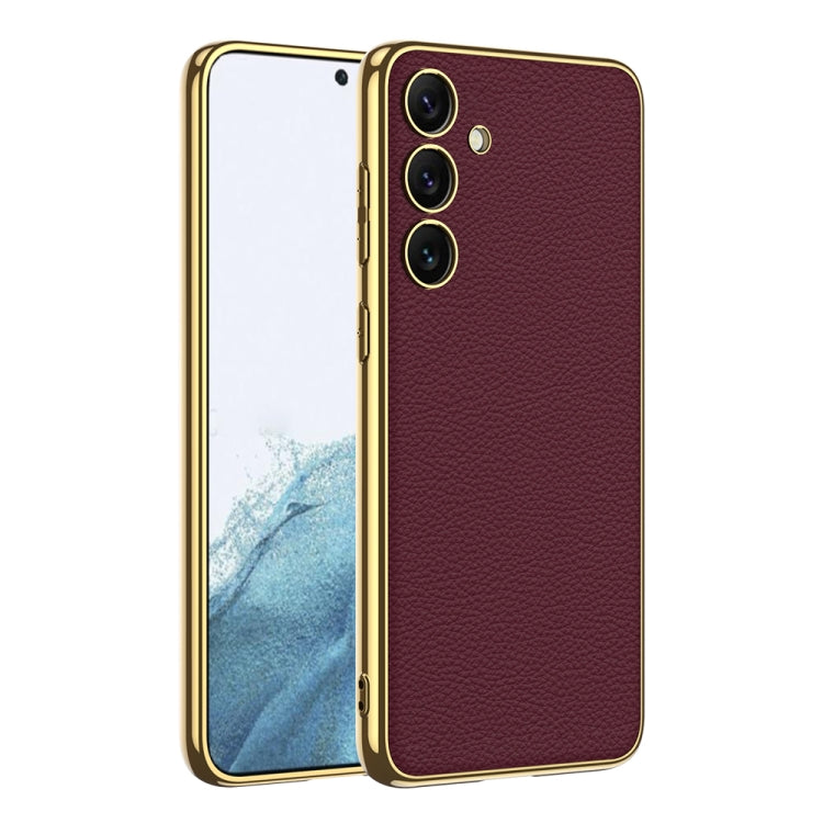 GKK Plating TPU + Leather Full Coverage Phone Case, For Samsung Galaxy S24 Ultra 5G, For Samsung Galaxy S24+ 5G, For Samsung Galaxy S24 5G