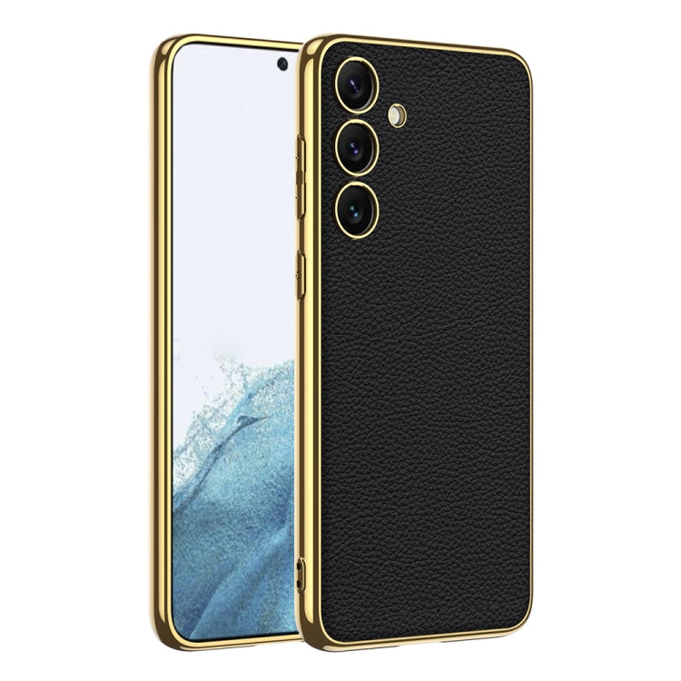 GKK Plating TPU + Leather Full Coverage Phone Case, For Samsung Galaxy S24 Ultra 5G, For Samsung Galaxy S24+ 5G, For Samsung Galaxy S24 5G