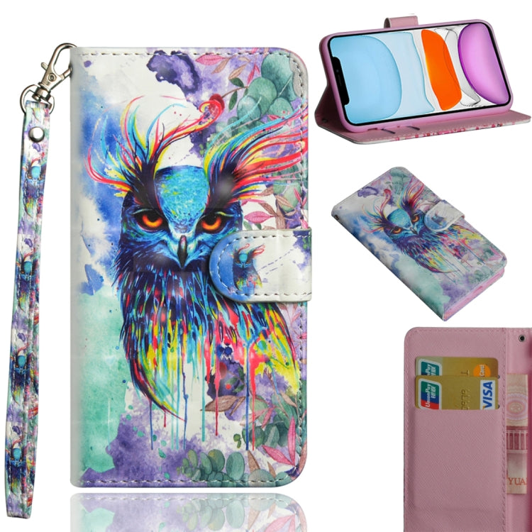 3D Painting Pattern Horizontal Flip TPU + PU Leather Case with Holder & Card Slots & Wallet & Lanyard, For iPhone 11, For iPhone SE 2022 / SE 2020 / 8 / 7