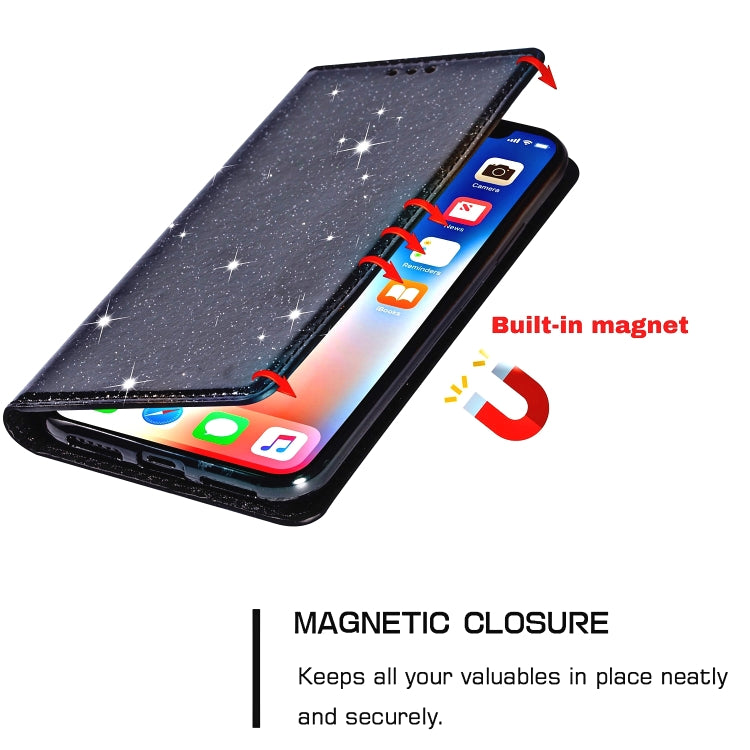 Ultrathin Glitter Magnetic Horizontal Flip Leather Case with Holder & Card Slots, For iPhone 11 Pro, For iPhone 11 Pro Max, For iPhone X / XS, For iPhone XS Max