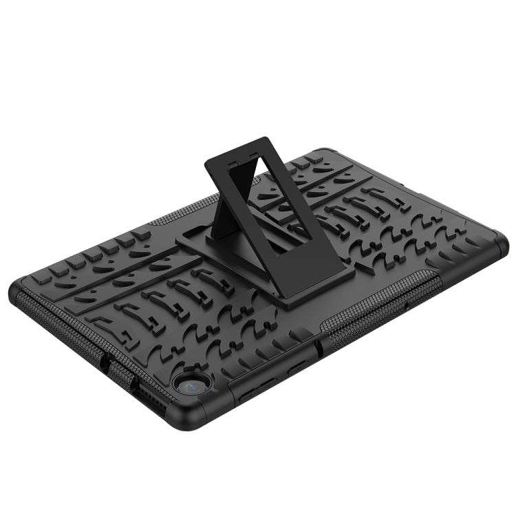 Tire Texture Shockproof TPU+PC Protective Case with Holder, For Lenovo Tab M10 Plus TB-X606F