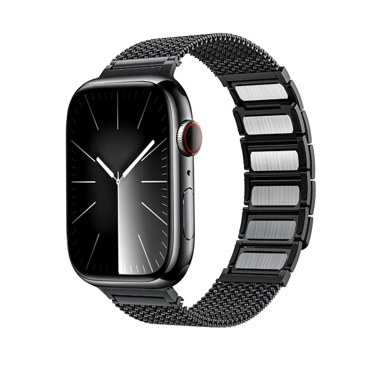 Magnetic Clasp Braided Chain Stainless Steel Watch Band, For Apple Watch SE 2023 44mm, For Apple Watch SE 2023 40mm, For Apple Watch Ultra 2 49mm, For Apple Watch Series 9 45mm, For Apple Watch Series 9 41mm, For Apple Watch Ultra 49mm