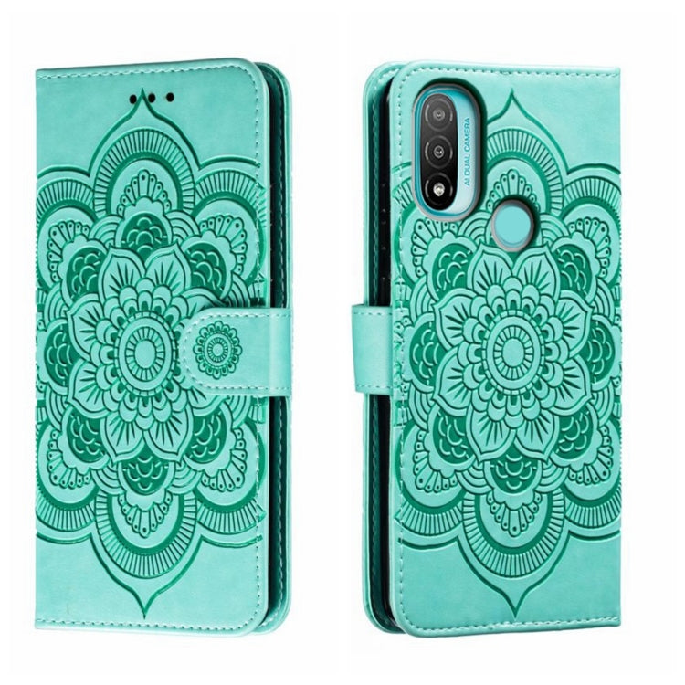 Sun Mandala Embossing Pattern Phone Leather Case, For Motorola Moto Edge 30, For Motorola Moto E40, For Motorola Moto E20