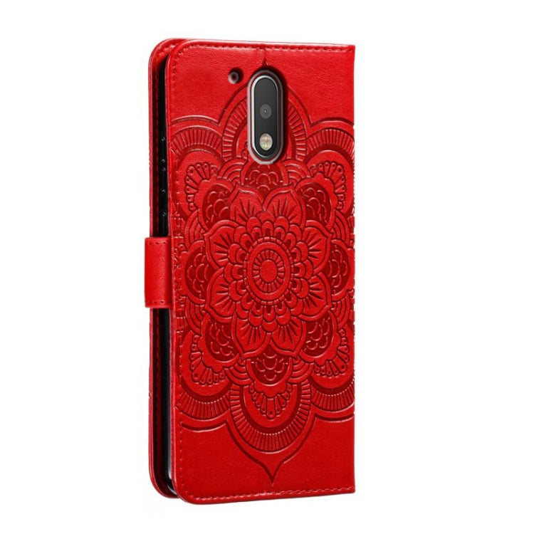 Sun Mandala Embossing Pattern Phone Leather Case, For Motorola Moto G4