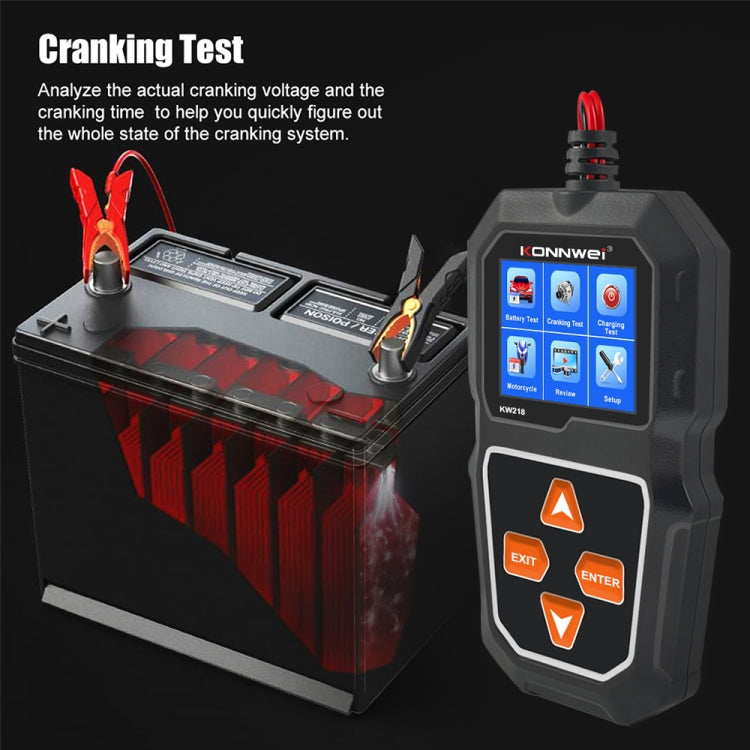 KONNWEI KW218 2.4 inch Color Screen Car Battery Tester, KW218